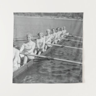 CREW TEAMvintage, sport, row, team, boat, retro, c Tapestry