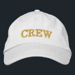 CREW White Basic Adjustable Cap Embroidered Hat<br><div class="desc">Customizable CREW hat. Embroidered - Choose your thread color and change text or leave as is.</div>