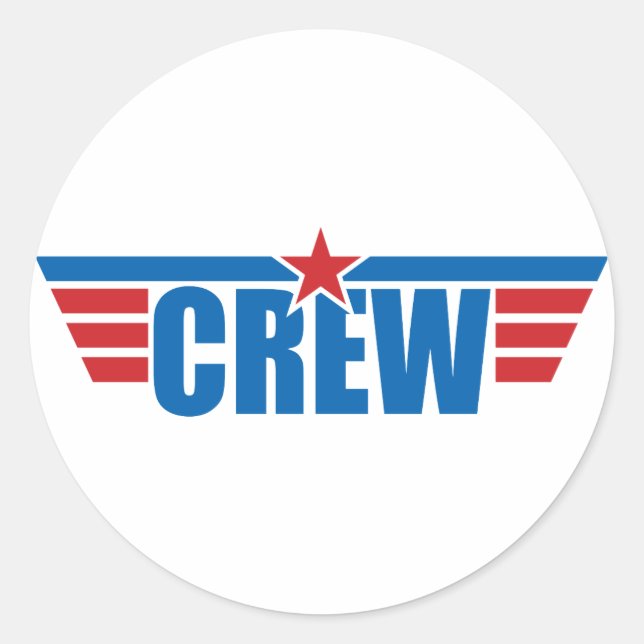 Crew Wings Badge - Aviation Classic Round Sticker (Front)