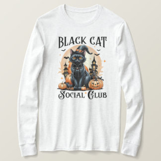 Crewneck Black Cat Social Club Shirt 