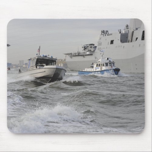Crews from the coast guard and police departmen mouse pad