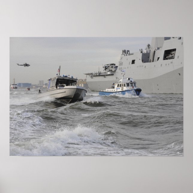 Crews from the coast guard and police departmen poster (Front)