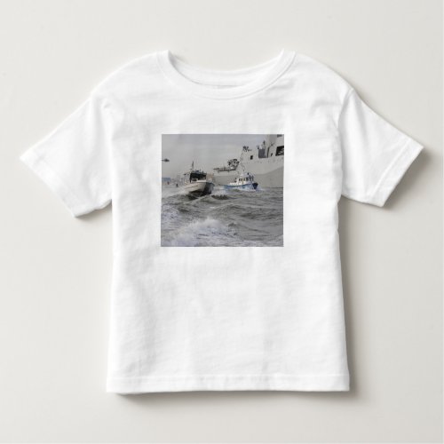 Crews from the coast guard and police departmen toddler t_shirt