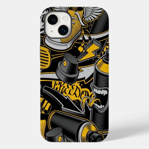 Crezy Music Black Yellow Graffiti Spay all star Case_Mate iPhone 14 Plus Case