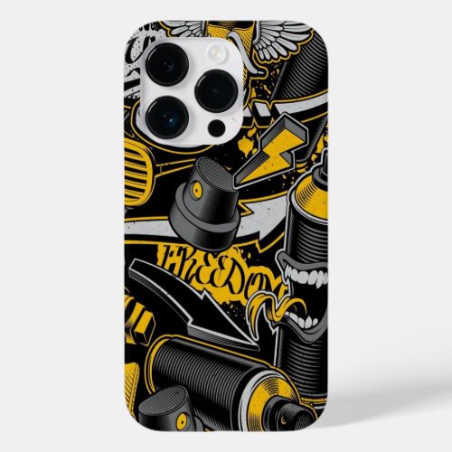 Crezy Music Black Yellow Graffiti Spay all star Case_Mate iPhone 14 Pro Case