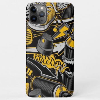 Crezy Music Black Yellow Graffiti Spay All Star Iphone 11pro Max Case by nonstopshop at Zazzle