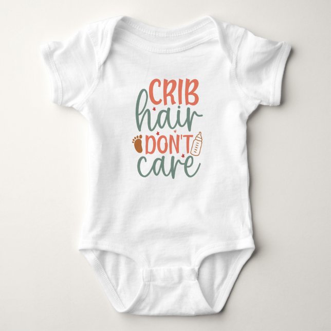 Crib Hair Don't Care - Baby Boy Bodysuits (Front)