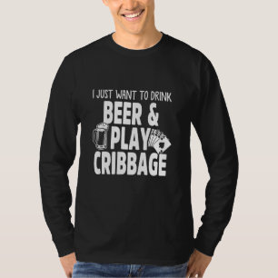 Cribbage Beer Crib Card Board Game Player T-Shirt
