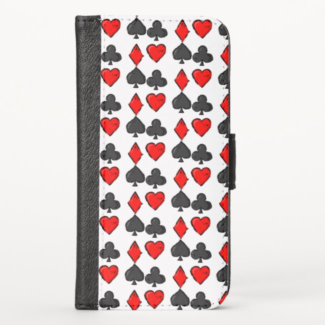 Cribbage Black White and Red iPhone X Wallet Case