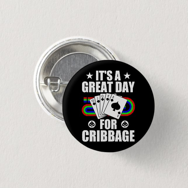 Cribbage Board For Cribbage Card Game Player Funny Button (Front & Back)