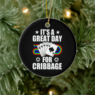 Cribbage Board For Cribbage Card Game Player Funny Ceramic Ornament