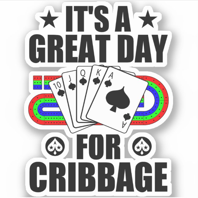 Cribbage Board For Cribbage Card Game Player Funny Sticker (Front)