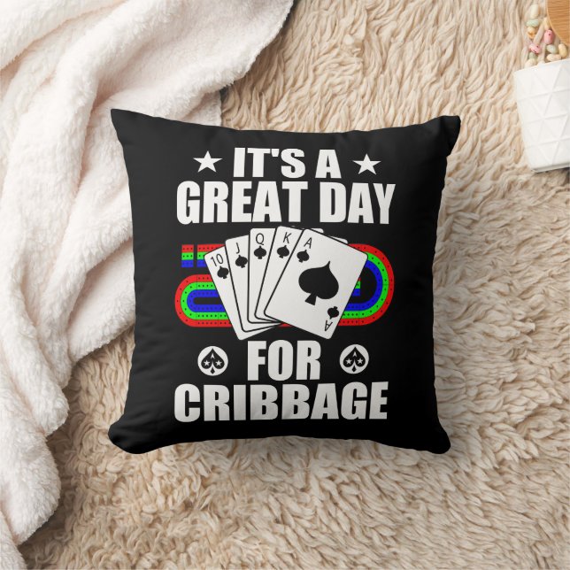 Cribbage Board For Cribbage Card Game Player Funny Throw Pillow (Blanket)