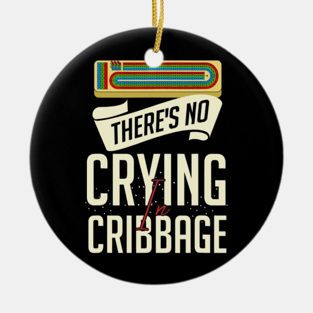 Cribbage Board Player Card Game Rules Crib Play Ceramic Ornament (Front)