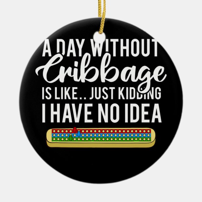 Cribbage Board Player Card Game Rules Crib Play Ceramic Ornament (Front)