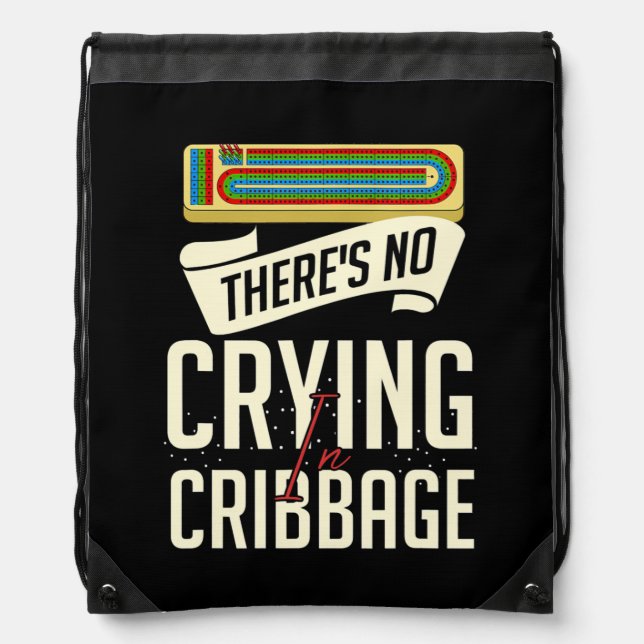Cribbage Board Player Card Game Rules Crib Play Drawstring Bag (Front)