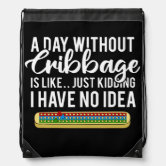 Cribbage Board Player Card Game Rules Crib Play Drawstring Bag