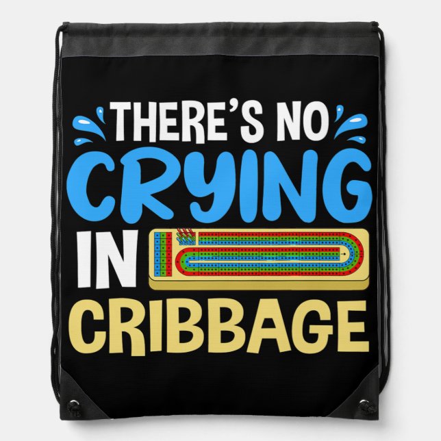 Cribbage Board Player Card Game Rules Crib Play Drawstring Bag (Front)