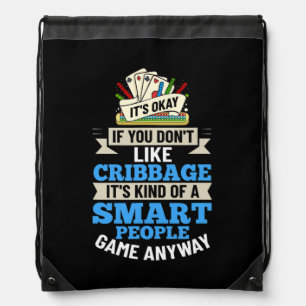 Cribbage Board Player Card Game Rules Crib Play Drawstring Bag