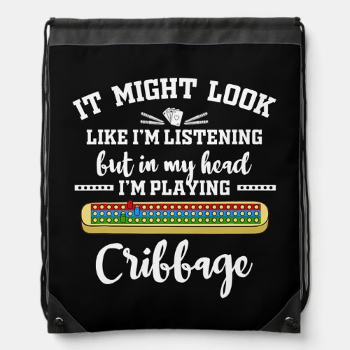 Cribbage Board Player Card Game Rules Crib Play Drawstring Bag