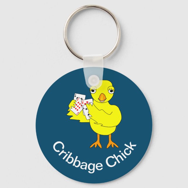 Cribbage Chick Keychain (Front)