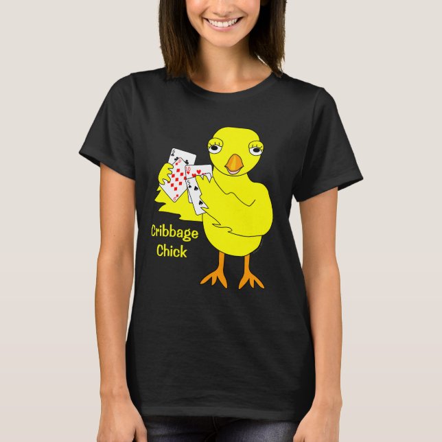 Cribbage Chick Text T-Shirt (Front)