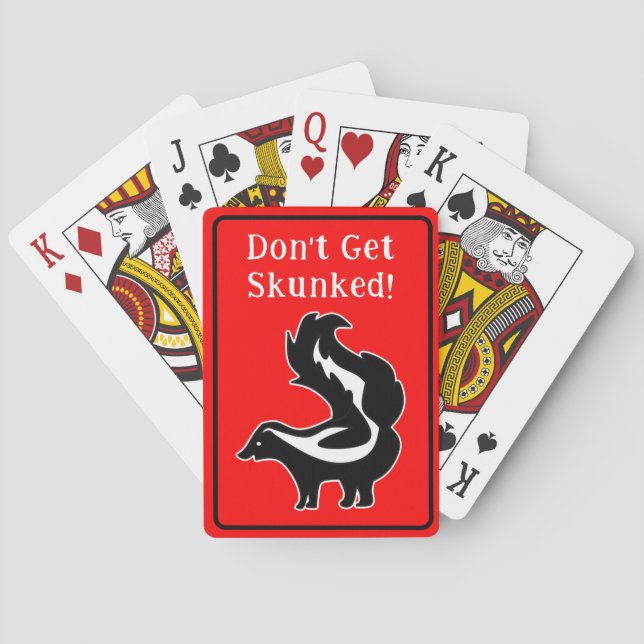 Cribbage Don't Get Skunked Red Black and White Poker Cards (Back)