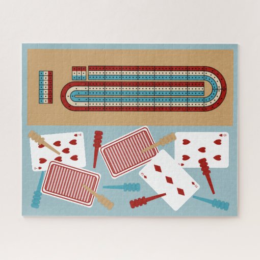 Cribbage Game Board and Playing Pieces Jigsaw Puzzle Zazzle