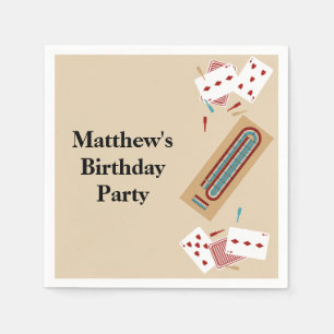 Cribbage Game Themed Personalized Party Napkins