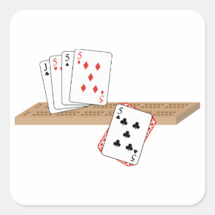 Cribbage Hand Square Sticker