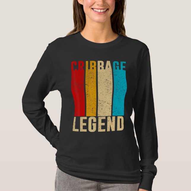 Cribbage Legend Player Fifteen Two Fifteen Four Re T-Shirt (Front)