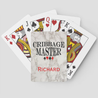 Cribbage Master on Marble Personalized Poker Cards
