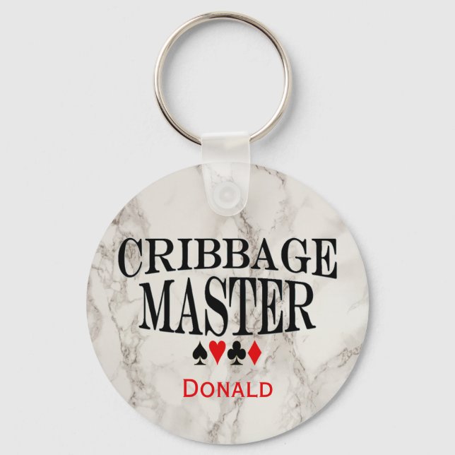 Cribbage Master Personalized Keychain (Front)