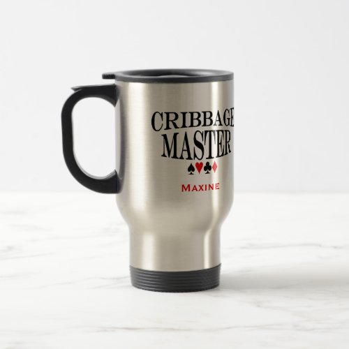 Cribbage Master Personalized with Your Name Travel Mug