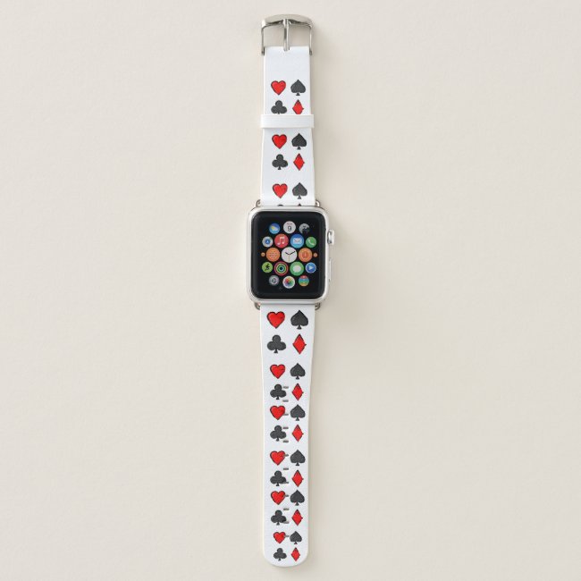 Cribbage Pattern Red Black White Apple Watch Band