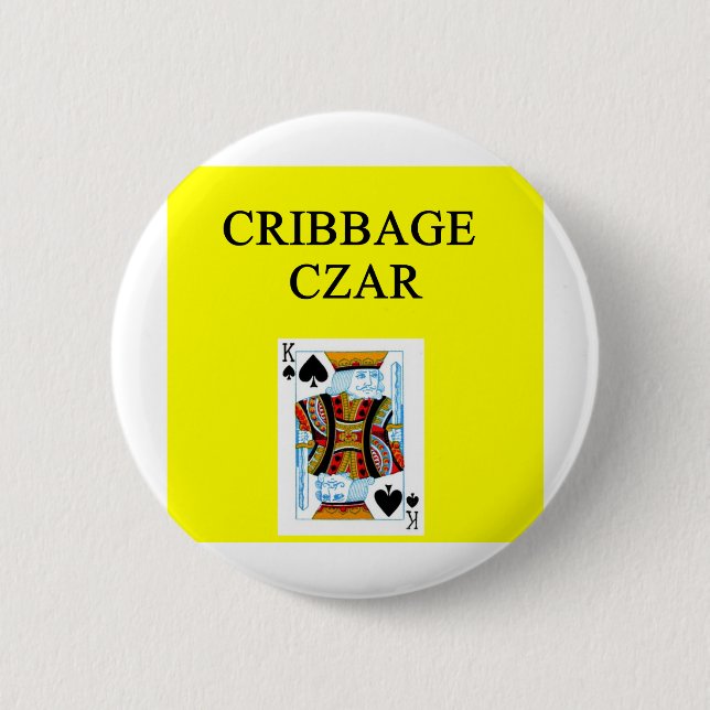 CRIBBAGE player Pinback Button (Front)