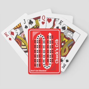 Cribbage Playing Cards Personalized Red