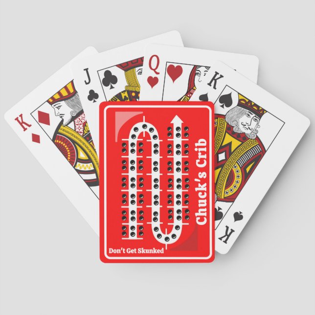 Cribbage Playing Cards Personalized Red (Back)