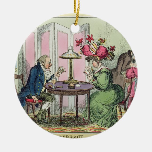 Cribbage, published by Thomas McLean, London (colo Ceramic Ornament (Front)