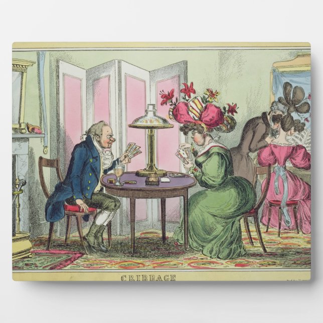 Cribbage, published by Thomas McLean, London (colo Plaque (Front)