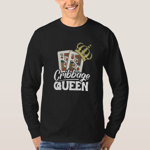 Cribbage Queen Partnerlook Card Game Players Premi T_Shirt