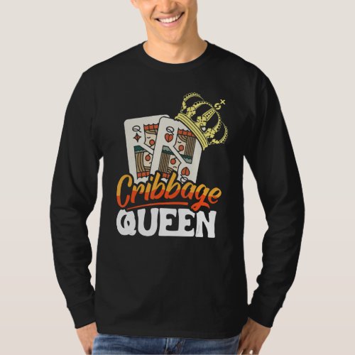 Cribbage Queen Partnerlook Card Game Players T_Shirt