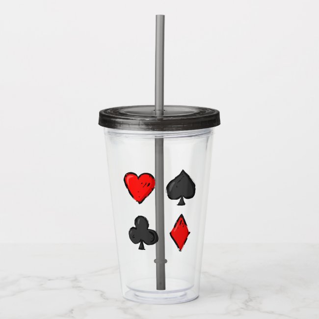 Cribbage Red and Black Acrylic Tumbler