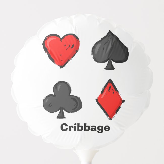 Cribbage Red Black and White Balloon