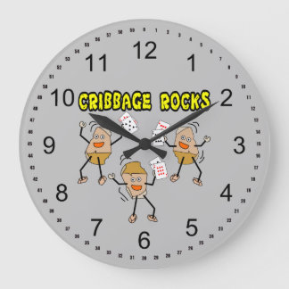 Cribbage Rocks Large Clock