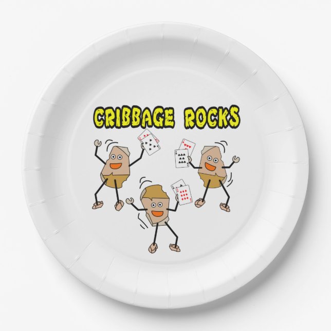 Cribbage Rocks Paper Plates (Front)