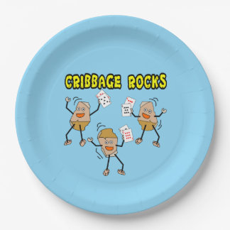 Cribbage Rocks Paper Plates
