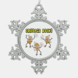 Cribbage Rocks Snowflake Pewter Christmas Ornament