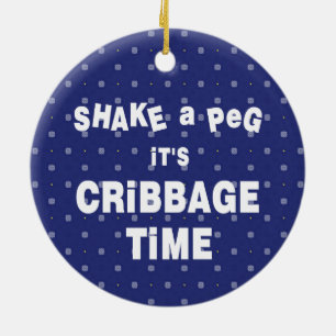 Cribbage Time Ceramic Ornament