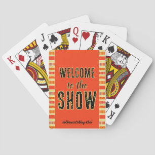 Cribbage Welcome to the Show Personalized Orange Poker Cards